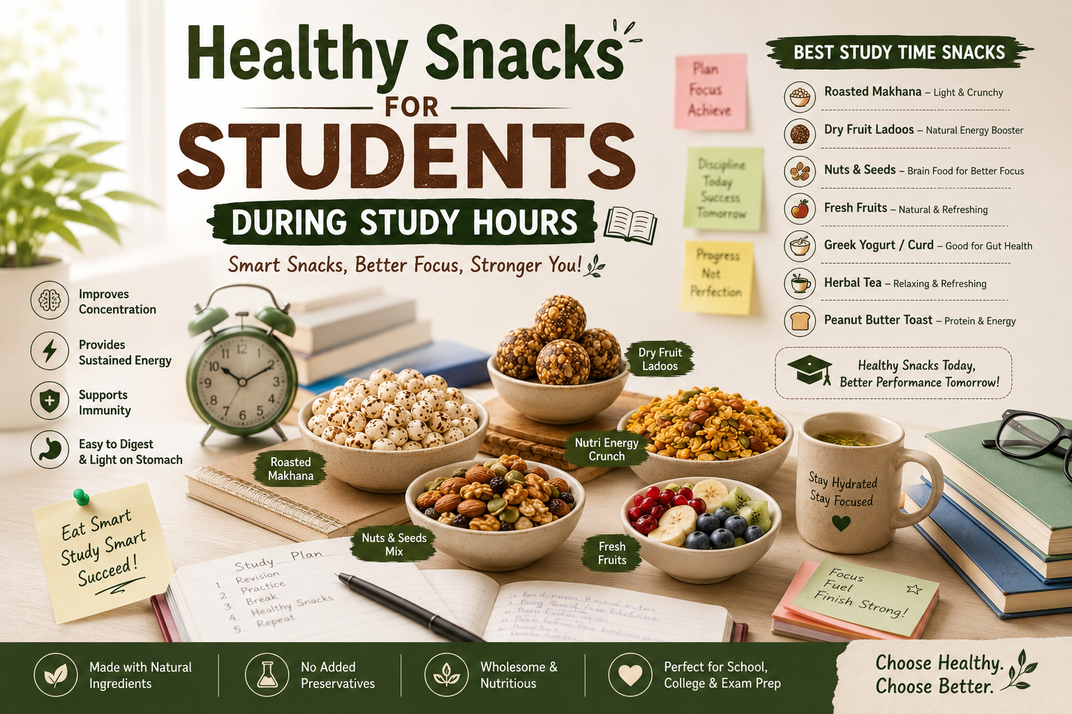 Healthy Snacks for Students During Study Hours